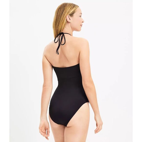 Ann Taylor Loft Beach Keyhole Bandeau One Piece Swimsuit XS - Picture 2 of 3